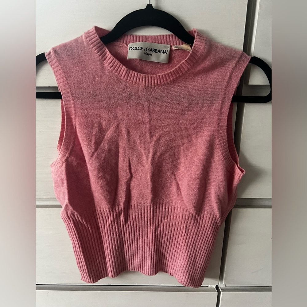 Vintage | Dolce & Gabbana Maglie Pink Sweater Vest Sz42 View 3